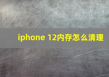 iphone 12内存怎么清理